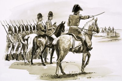 Arthur Wellesley na czele 23. pułku w Mysore autorstwa Robert Brook