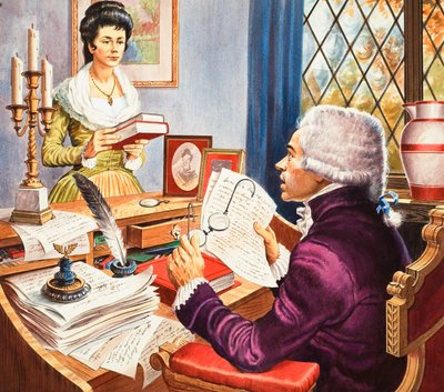 Robespierre i Eleanore Duplay (gwasz na papierze) autorstwa Robert Brook