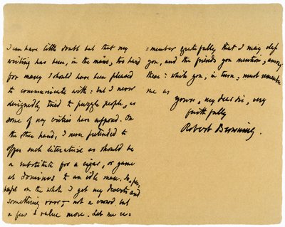 List Roberta Browninga do Williama G Kingslanda, 27 listopada 1868 r. autorstwa Robert Browning