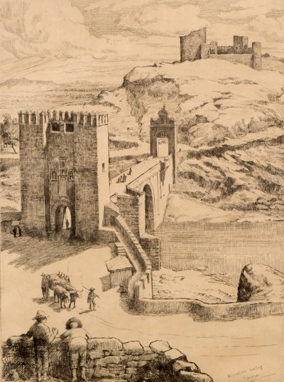Most Alcantara, Toledo (akwaforta) autorstwa Robert Bryden