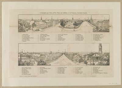 Opis widoku Nowego Jorku, obecnie wystawianego w Panorama, Leicester Square autorstwa Robert Burford
