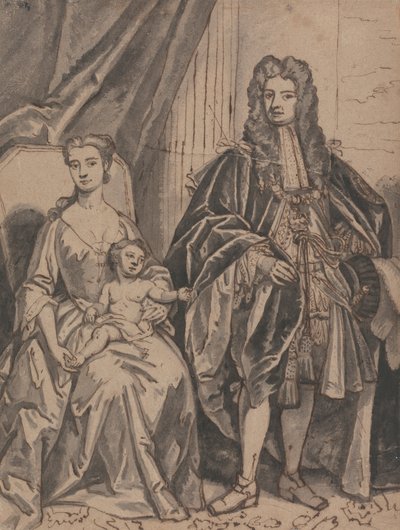 Portret rodziny, zwany Johnem Sheffieldem, księciem Buckingham i rodziną autorstwa Robert Byng