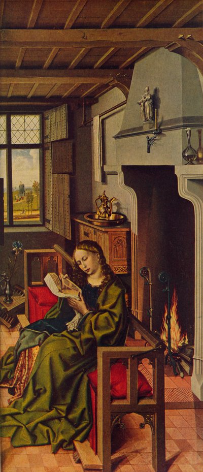Skrzydło ołtarzowe Santa Barbara, 1438, c1934 autorstwa Robert Campin