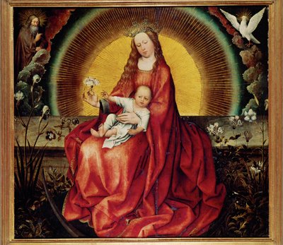 Madonna z Dzieciątkiem, początek XV w. (obraz na drewnie) autorstwa Robert Campin