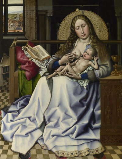 Dziewica z Dzieciątkiem przed zasłoną ogniową, ok. godz. 1440 autorstwa Robert, Campin