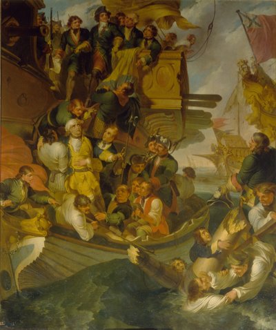 Pojmanie admirała Nilsa Ehrenskiölda w bitwie pod Gangutem, połowa XVIII w. autorstwa Robert Carr Porter