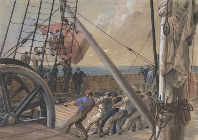 Wydobycie jednej z dużych boi do wodowania, 2 sierpnia 1865, 1865. autorstwa Robert Charles Dudley