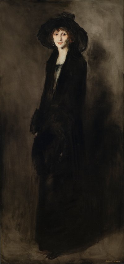 Dama w czarnym aksamicie (Portret Eulabee Dix Becker) 1911 (olej na płótnie) autorstwa Robert Cozad Henri