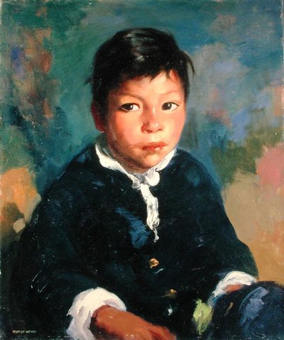 Little Half Breed (olej na płótnie) autorstwa Robert Cozad Henri