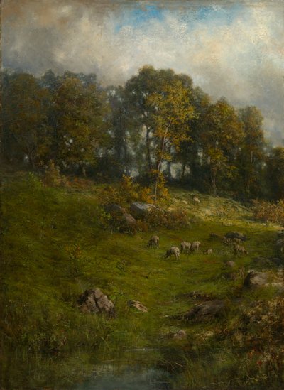 Pastwisko na zboczu wzgórza, koniec XIX i początek XX wieku. autorstwa Robert Crannell Minor