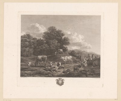 Landschap stawia pasterzy w vee Holenderskie stado autorstwa Robert Daudet (II)