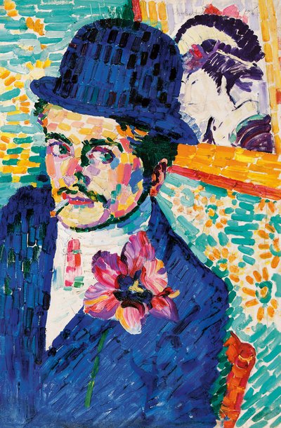 Mężczyzna z tulipanem (Portret Jeana Metzingera) autorstwa Robert Delaunay