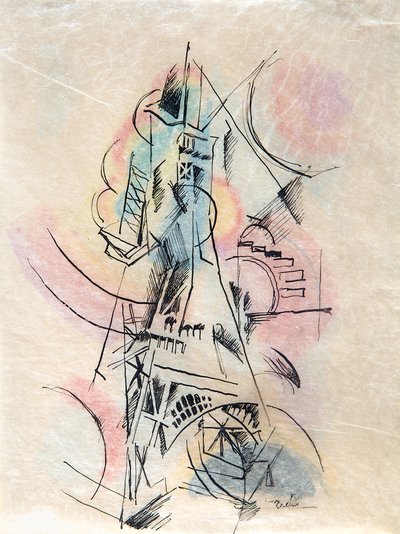 Studium dla La Tour Eiffel, c. 1911. autorstwa Robert Delaunay
