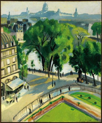 Widok na Quai du Louvre autorstwa Robert Delaunay