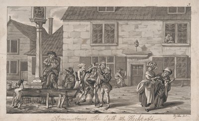 Administrowanie przysięgą w Highgate autorstwa Robert Dighton