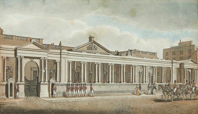 Carlton House, Pall Mall (pióro i atrament oraz akwarela) autorstwa Robert Dighton