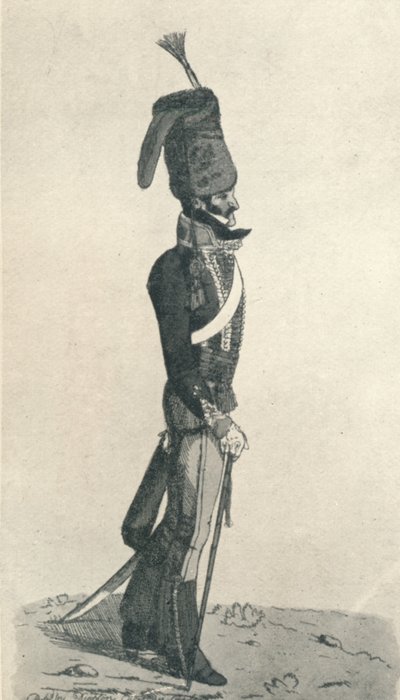 George Augustus Quentin Oficer X lub Huzarów Księcia Walii, zabrany z życia, autorstwa Robert Dighton