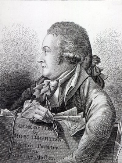 Autoportret, frontispis do jego „Księgi głów”, 1795 autorstwa Robert Dighton
