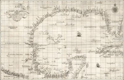 Mapa Zatoki Meksykańskiej z 1646 r. autorstwa Roberta Dudleya autorstwa Robert Dudley
