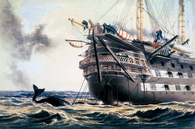 HMS „Agamemnon” układa oryginalny kabel telegraficzny atlantycki, 1857 1866 autorstwa Robert Dudley