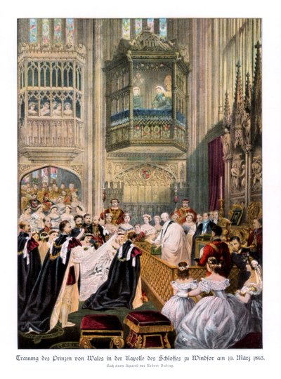 Ślub księżniczki Aleksandry i księcia Edwarda, kaplica św. Jerzego w Windsorze, 10 marca 1863, 1 autorstwa Robert Dudley