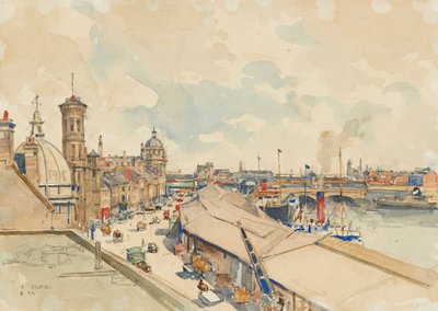 Nad rzeką Clyde (ołówek i akwarela) autorstwa Robert Eadie