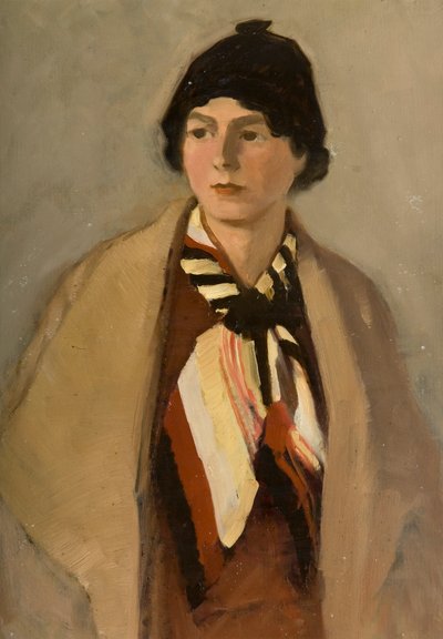 Portret żony artysty (olej na desce) autorstwa Robert Ernest McEune