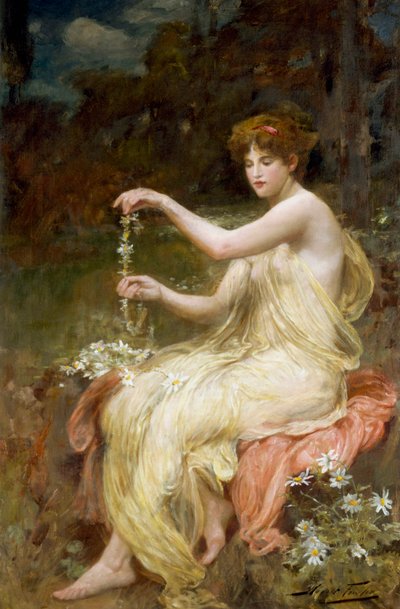 "Making Daisy Chains". Obraz Roberta Fowlera (1853-1926) Kolekcja prywatna autorstwa Robert Fowler