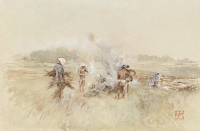 W pracy Heaping Brush na tlących się pożarach, 1867-1903 autorstwa Robert Frederick Blum