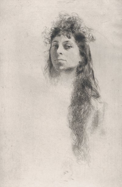Głowa dziewczyny z długimi włosami,.n.d., nd.... autorstwa Robert Frederick Blum