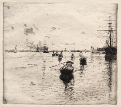 Laguna z parowcami i gondolami autorstwa Robert Frederick Blum