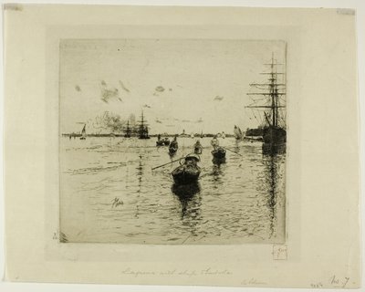 Lagune z parowcami i gondolami, Wenecja autorstwa Robert Frederick Blum