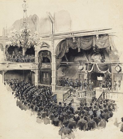 Scena otwarcia japońskiego parlamentu, 1890 autorstwa Robert Frederick Blum