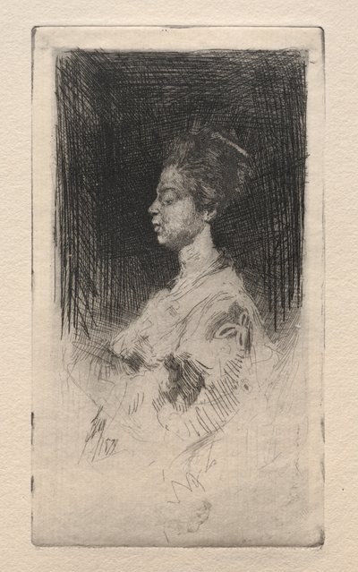 Głowa profilu japońskiej dziewczyny, 1879. autorstwa Robert Frederick Blum