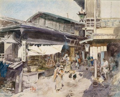 Scena uliczna w Ikao w Japonii. autorstwa Robert Frederick Blum