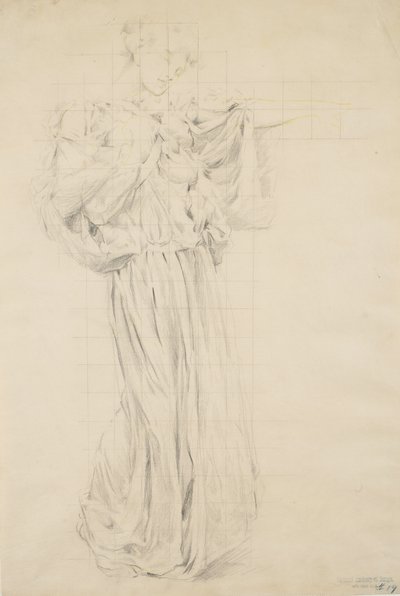 Study for Moods to Music, 1893-95 (grafit z żółtym ołówkiem na jasnożółtym papierze) autorstwa Robert Frederick Blum