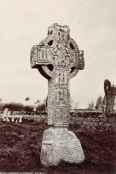 The North High Cross w Castledermot, hrabstwo Kildare, Irlandia (zdjęcie w sepii) autorstwa Robert French