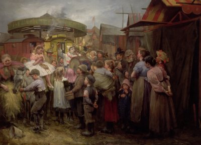 Karnawał w wiosce Cześć! Cześć! Cześć! 1890 autorstwa Robert Gemmell Hutchison