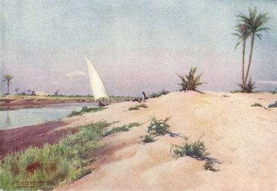 Na kanale Ismailia, niedaleko Tel-El-Kebir, ok. 1880, 1904 autorstwa Robert George Talbot Kelly