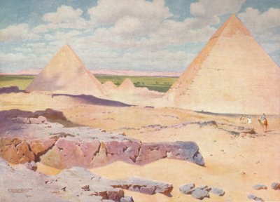 Piramidy w Gizie z pustyni, ok. 1880, 1904 autorstwa Robert George Talbot Kelly