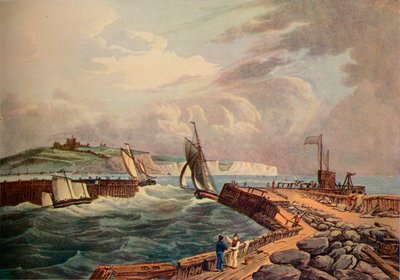 Kuter wchodzący do portu w Dover, 1819 autorstwa Robert Havell