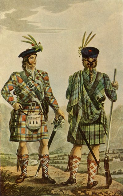 „Highland Chiefs w Stewart and Gordon Tartans”, 1831, 1946. autorstwa Robert Havell