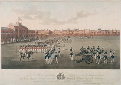 Scena Honorable Artillery Company, City Road, Finsbury, Islington, Londyn, 1829 autorstwa Robert Havell