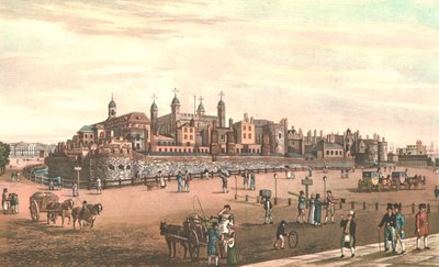 Tower of London, ok. 1821 r. autorstwa Robert Havell