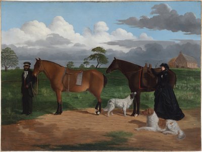 Pani Adolphus Sceales z Black Jimmie na stacji Merrang, 1856 autorstwa Robert Hawker Dowling