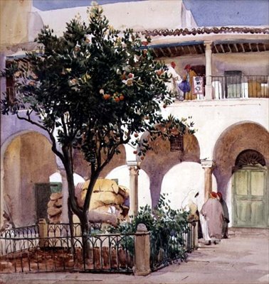 Dziedziniec w Maroku (akwarela na papierze) autorstwa Robert Hawthorn Kitson