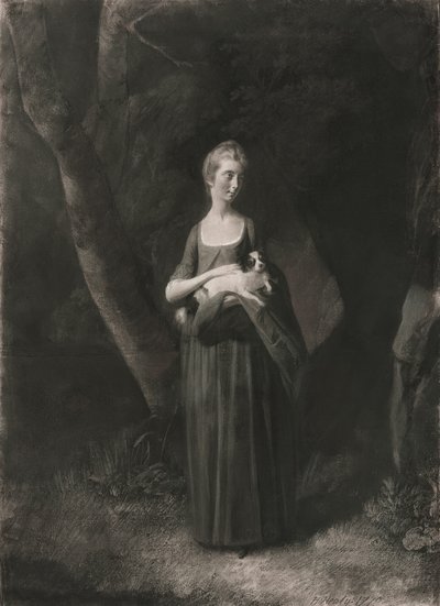 Panna Cunningham trzymająca swojego King Charles Spaniela autorstwa Robert Healy