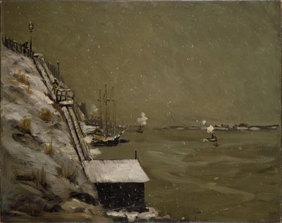 East River Embankment, zima, 1900. autorstwa Robert Henri