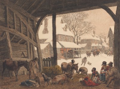 Wiejska Scena Śnieżna autorstwa Robert Hills