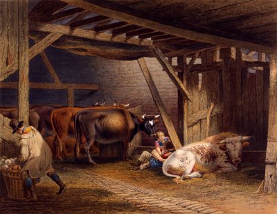 Obora (akwatinta ręcznie kolorowana) autorstwa Robert Hills